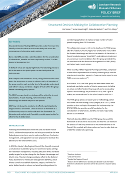 Policy Brief 9: Structured Decision Making for
