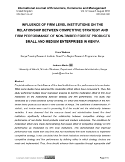 influence of firm level institutions on the relationship between