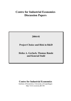Centre for Industrial Economics Discussion Papers 2004
