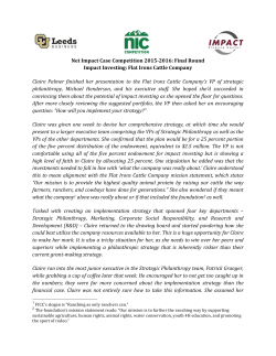 Net Impact Case Competition 2015