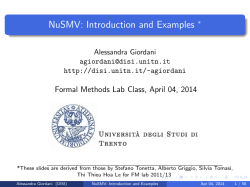 NuSMV: Introduction and Examples