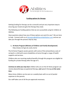 Funding options for therapy - Abilities Neurological Rehabilitation
