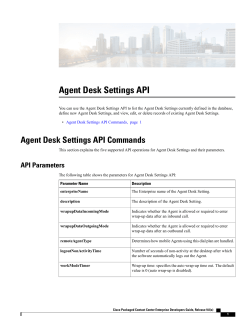 Agent Desk Settings API