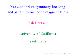Nonequilibrium symmetry breaking and pattern