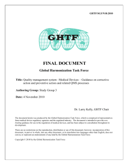 Medical Devices &ndash; Guidance on corrective action and preventive