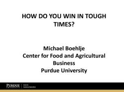 HOW DO YOU WIN IN TOUGH TIMES?