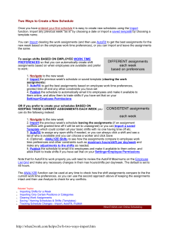 DIFFERENT assignments each week based on preferences