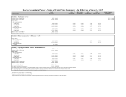 Rocky Mountain Power - State of Utah Price Summary