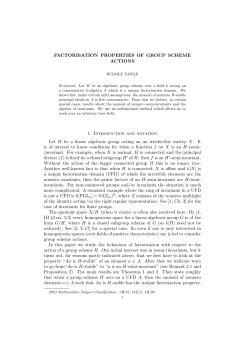 FACTORISATION PROPERTIES OF GROUP SCHEME ACTIONS 1
