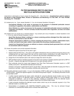 Filter Backwash Recycling Rule