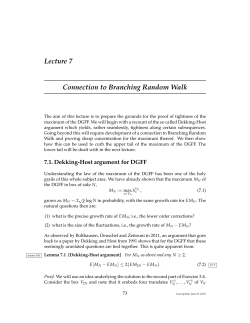 Lecture 7 Connection to Branching Random Walk