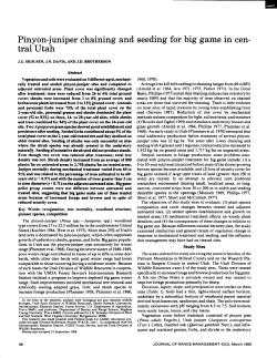 Pinyon-juniper chaining and seeding for big game in cen- tracUtah -