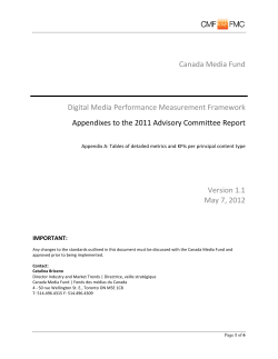 Appendix A: Tables of detailed metrics and KPIs per principal