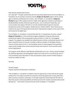 Dear Neenah and Menasha Parents, Let`s play ball