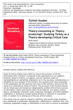 Theory-consuming or Theory-producing?: Studying Turkey as a