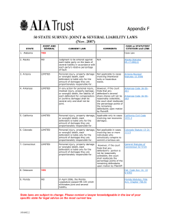 F. 50 State Survey on Joint and Several Liability