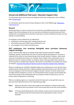 Annual and Additional Paid Leave– Education Support Class