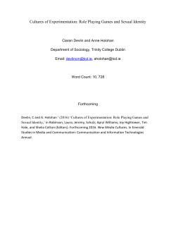 Cultures of Experimentation: Role Playing Games and