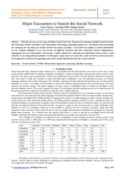 Major Encounters to Search the Social Network