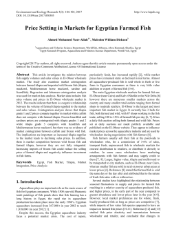 Price Setting in Markets for Egyptian Farmed Fish
