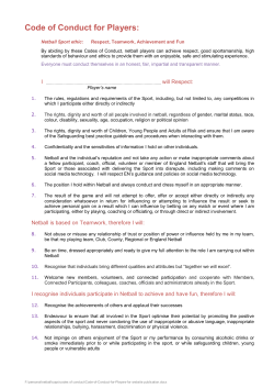 Code of Conduct for Players