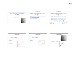 Linear models and the perceptron algorithm P = 1(x i,yi)ln P = 1(x i,yi
