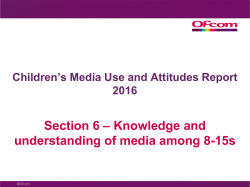 Charts Section 6 &ndash; Knowledge and understanding of media