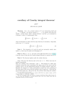 corollary of Cauchy integral theorem