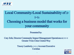 Local Community/Local Sustainability of 2-1