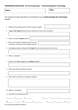 S1 HOMEWORK QUESTIONS: For S1 Test