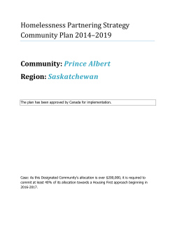 Homelessness Partnering Strategy Community Plan 2014&ndash;2019