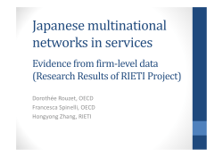 Japanese multinational networks in services