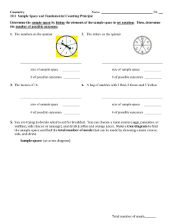 10.1 Sample Space and Fundamental Counting