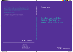 How best to present State Pension information and support