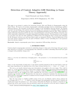 Detection of Content Adaptive LSB Matching (a Game Theory