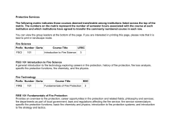 Protective Services The following matrix indicates those courses