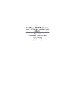 animas &ndash; la plata project water supply and demand study