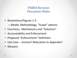 Discussion Slides - PMRM Methodology