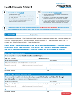 Health Insurance Affidavit