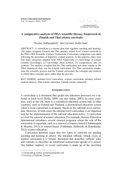 Analysis Framework of Science Curricula at Primary Level
