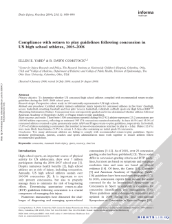 Compliance with return to play guidelines following concussion in