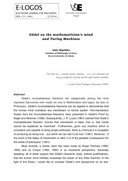 G&ouml;del on Mathematician`s Mind and Turing Machines