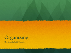 Organizing - Ananda Sabil Hussein,Ph.D