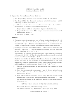 MTH5121 Probability Models Solutions to Exercise Sheet 9