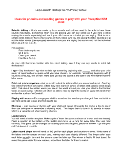 Ideas for phonics and reading games to play with your Reception