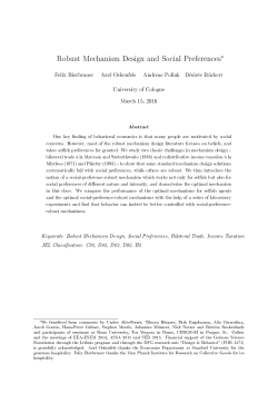 Robust Mechanism Design and Social Preferences&lowast;