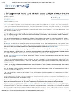 Struggle over more cuts in next state budget already beginning