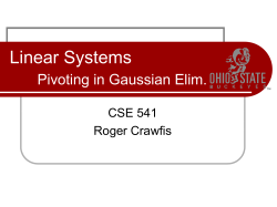 Linear Systems Gaussian Elimination