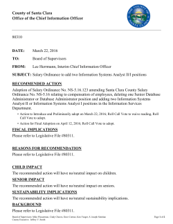 Salary Ordinance to add two Information Systems Analyst II/I positions