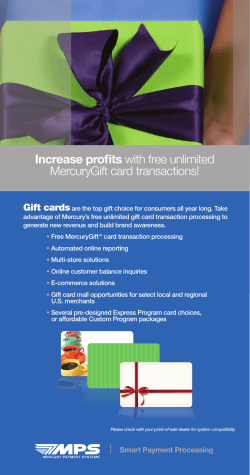Increase profits with free unlimited MercuryGift card transactions!